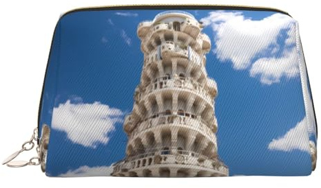 WBQLSL Vongole - Trousse in pelle per cosmetici, adatta per trasportare cosmetici con te, Torre Pendente di Pisa, One Size