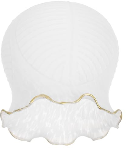 TOVINANNA Pantalla de Lámpara de Pared de Vidrio Esmerilado Diseño Borde Floral Diámetro Central 4-45 CM Lámpara Decorativa para Interiores Accesorio para Iluminación Ambiental