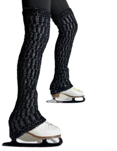 Calcetines largos de patinaje con forro polar para patinadores artísticos que proporcionan apoyo cálido y movilidad durante el calentamiento de pista de hielo, práctica diaria y actuaciones (color