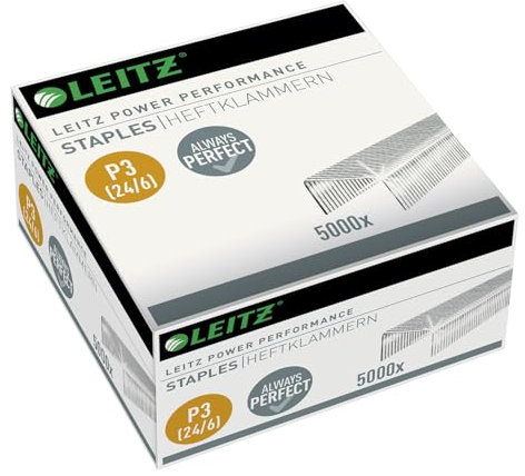 Leitz Power Performance P3 Heftklammern, 24 x 6 mm, 5000 Stück, verzinktes Metall, 54990000