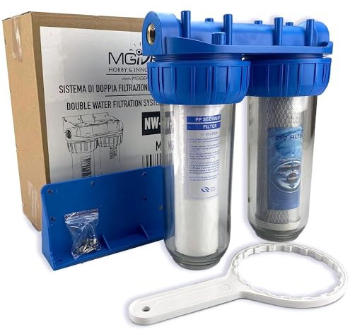 Kit filtre à eau deux étages cartouche filtration NW-BR10B3 1/2 - 3/4 - 1 raccord (1 32,89 mm, traditionnel)