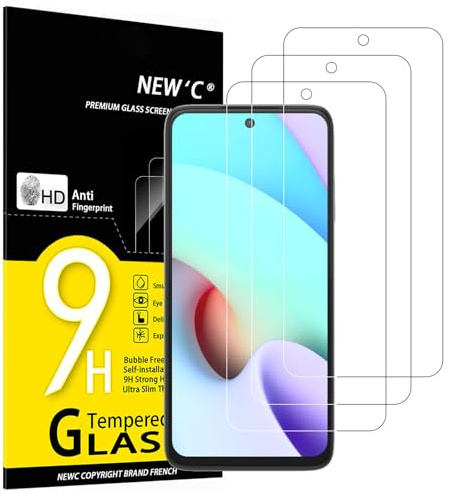 NEW'C 3 Stück für Xiaomi Redmi 10 für Panzerglas, Frei von Kratzern, 9H Härte, HD Displayschutzfolie, 0.33mm Ultra-klar, Ultrabeständig