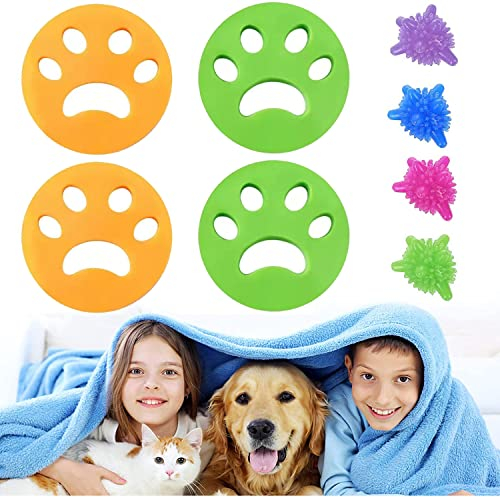 Guanyj Riutilizzabile Cattura peli Lavatrice,8 PCS Raccogli peli Animali Lavatrice,Sfera Di Pulizia Riutilizzabile,Depilatore per Lavatrice,per Rimuovere Peli di Animali Domestici e Lanugine