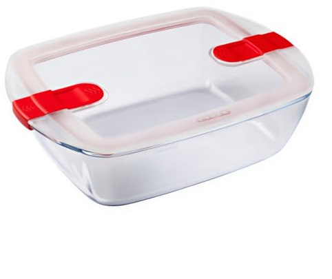 Pyrex Rechteckige Auflaufform mit Deckel, 28 cm, 2,5 Liter