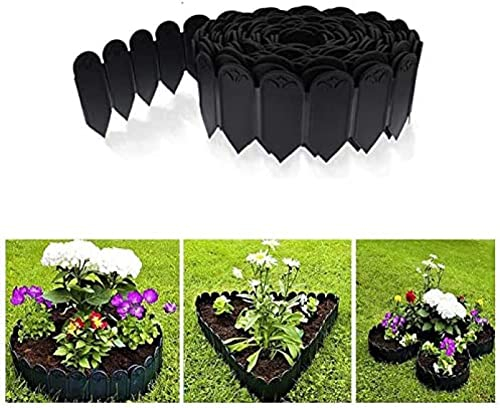Gartenzaun, Garteneinfassung, Japanische Kunststoff-Rasenkantenrolle, Einfach Zu Schneiden, Trennt Gras, Kiesel, Pflanzen, Erde, Einfach Zu Falten,Schwarz,27x300cm,incomparable123