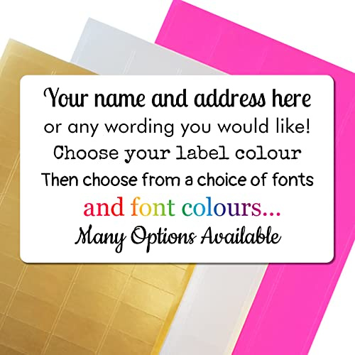96 White Personalised Printed Address Labels Stickers, 24 Labels Per A4 Sheet x 4 Sheets, 63.5mm x 33.9mm Address Labels Stickers for Envelopes, Return Labels, Parcels, Greetings Cards and Gifts.