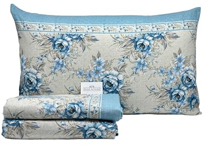 Riad Arredo Komplett set Flanell Sängset 100 % Varm Antipellös Bomull - Komplett Lakan 2 Mjuka Square - Tillverkad i Italien (en och en halv kvadrat, Rosa)