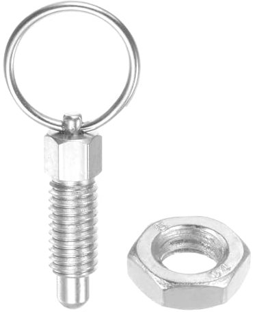 QUARKZMAN Goupille à Ressort Anneau Traction, Filetage 1/4-20, Longueur 0,47, Tête Ronde, Acier Au Carbone, Indexage Rétractable Sans Verrouillage Industriel Et Broche Positionnement