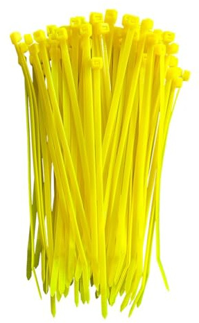 Bridas de nylon 4,8 x 350 mm (30 uds), color amarillo, ideales para agrupar cables y asegurar elementos en proyectos de bricolaje y organización.