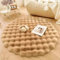 Nyescasa Hochflor Teppich Rund Langflor Wohnzimmer Modern Flauschig Weich Runder Kunstfell Teppich für Wohnzimmer Kinderzimmer Schlafzimmer Flur Khaki Shaggy Innen 120cm