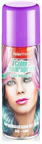 Feiermeier Color Haarspray 125ml - Farbwahl - Perfekt für Karneval, Fasching, Halloween und Festivals. Leuchtende Farben, leicht auswaschbar, verschiedene Haarfarben erhältlich! (Lila, 125 ml)