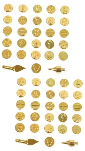 EXCEART 2 Ensembles D'outils De Pyrogravure Stylo Thermique Artisanat Pointe Brûlante Stylo à Souder Pointe De Brûleur De Travail Pâte Torche Golden Métal