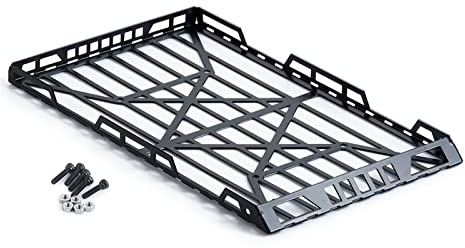 XEBRAD Stainless Steel Roof Rack Luggage Carrier With ABS Storage Box 1/24, for Axial, SCX24 AXI00002 RC Crawler Car Parts Toy Car Roof Rack