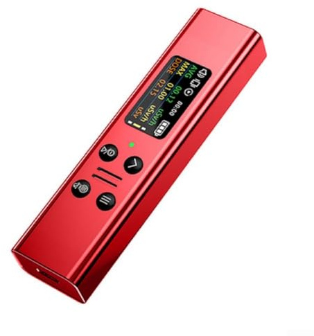 Advokingtap Rilevatore di radiazioni nucleari con tubo contatore GEIGER Muller, display TFT, allarmi a vibrazione con luce sonora, batteria al litio ricaricabile, grigio (rosso)