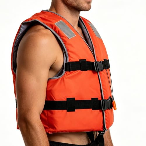 Unisex Swim Vest, Adjustable Lifes Jacket with Reflective Strips