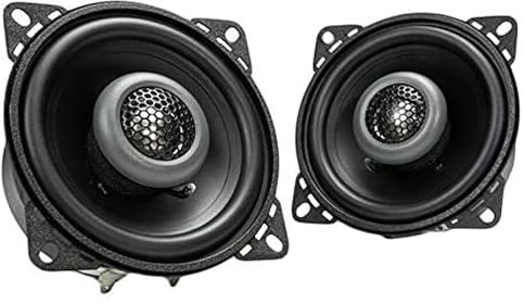 MB Quart Formula 4 Inch 80 Watt 2 Way Coaxial Car Audio Speaker Pair with Built in 1 Inch Tweeters for Vehicle Sound System, Black