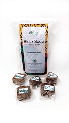 The Abiba Project African Black Soap | Natural Hair, Face & Body Wash | Raw Organic Skin Cleanser & Moisturiser with Pure Shea, Cocoa Butter & Coconut Oil | For Wrinkles, Scars, Acne, Eczema, Dry Skin