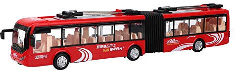 1:48 Maßstab Metalldruckguss Spielzeug Fahrzeuge Verkehr Modellauto Spielzeug realistische Gelenkbus mit Lichtern Und Musik(rot)