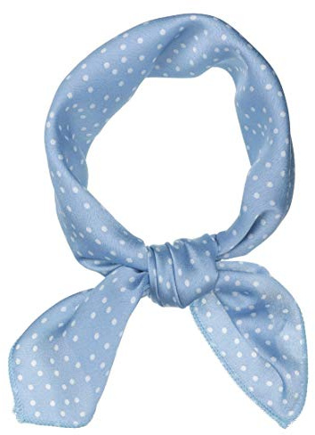 sourcing map 50cm Vintage Polka Dots Square Small Scarf Neck Scarves Kerchief Neckerchief Headscarf Blue