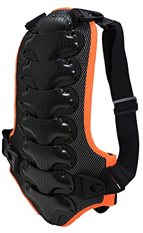 Ronyme Protector de espalda para niños, almohadilla protectora para niños, para snowboard, equitación, deportes, motocicleta, negro, M