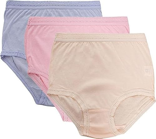 ITRAT® Woman's Full Mama Briefs | Ladies Cotton Rich Knickers Maxi Mama Brief's Underwear | Women Every Day Mama Brief Cotton Stretch Girls Brief Panties (XXXOS, Pastel)