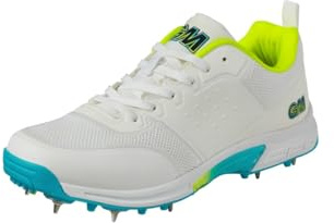 Gunn & Moore Unisex Aion Cricketsko, Vit fluro gul blå, 41 EU