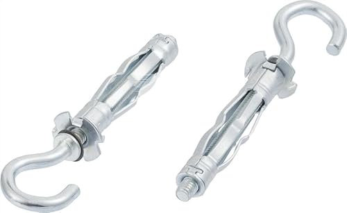 M5 x 50mm Open Hook Plasterboard Hollow Wall Cavity Wall Anchors Molly (Pack of 10) A10B