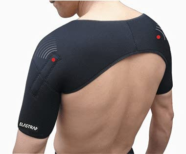 elastrap Supporto per spalla protezione protezione per clavicola collo - correttore postura - spalla in neoprene magnetico calore sollievo muscolare sport tempo libero lavoro (M)
