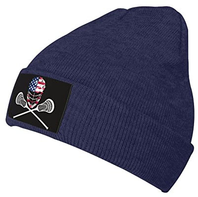 Strickmützen Lacrosse-Helm-Flagge Kopfbedeckung Atmungsaktiv Klassische Beanie Mütze Für Herren Und Damen, Für Radfahren, Snowboarden, Skifahren, 56-62cm