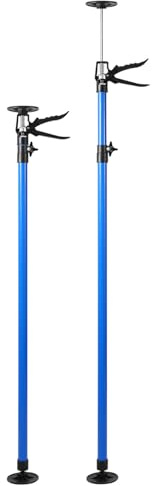 Lot de 2 supports de plafond télescopiques réglables en hauteur de 115 à 290 cm, capacité de charge de 50 kg, patins antidérapants de 10 cm, support à une main pour cadre de porte en cloison sèche