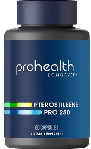 Pterostilbene Supplement (250mg, 60 Capsules) | Clinically Proven, Third-Party Tested Antioxidant for Heart & Brain Health | Activates Longevity Genes