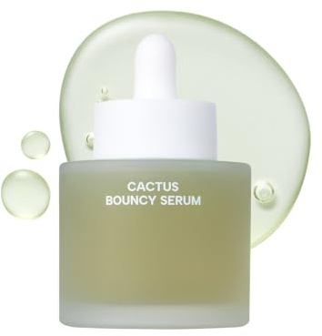 Whamisa Organic Cactus Bouncy Serum – 48 Stunden tiefenwirksame Hautdurchfeuchtung, 72 Stunden Feuchtigkeitswirkung, Postbiotika, Feuchtigkeitsspendende Gesichtsampulle (100 ml)