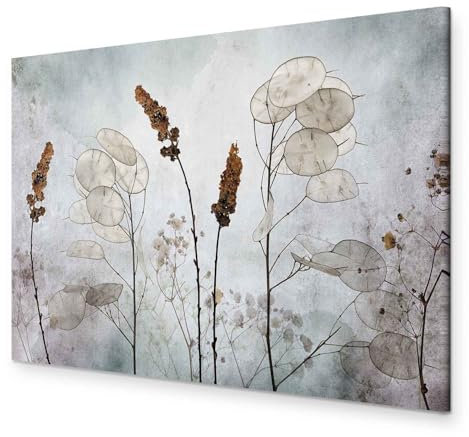 B&D XXL - Akustikbild Abstrakt Bilder Akustikschaum Hochleistungsschallabsorber Schallschutz Leinwand 1 tlg Wandbild Raumakustik Schalldämmung Natur Wiese Feld Blätter Textur