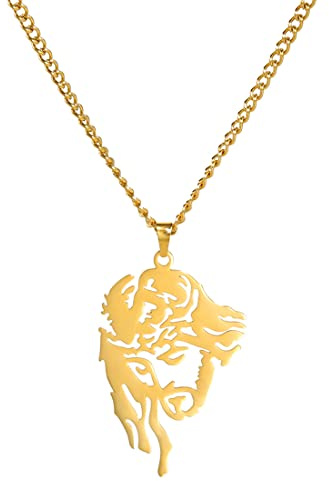 EUEAVAN Collar con colgante de cabeza hueca de Jesucristo con dije religioso cristiano, cruz bíblica, collar de oración de acero inoxidable, joyería para hombres y mujeres
