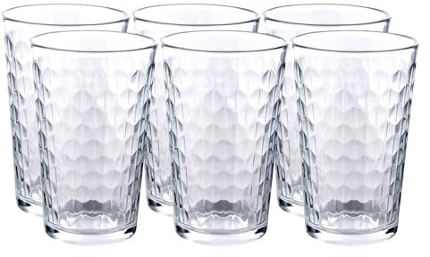 GRÄWE Lot de 6 verres à long drink, 200 ml, motifs, cocktails, passe au lave-vaisselle