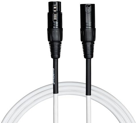 CASCHA Standard Line - Cable para micrófono (XLR, 2 m), color blanco