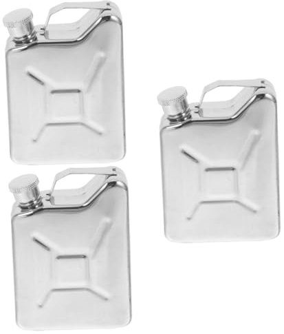 PRETYZOOM 3 Stück Edelstahl Ölfass Weinflasche Tragbarer Flachmann Kleiner Flachmann Praktische Weinflasche Metallflasche Edelstahl Flasche Coole Flasche Trinkflasche Herrenflasche