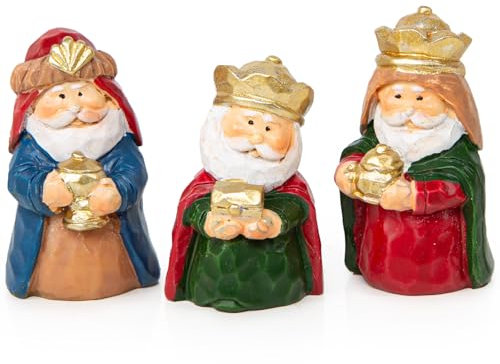 Logbuch-Verlag Heilige DREI Könige Figuren Set 3 mini Weihnachtsfiguren Caspar Melchior Balthasar Krippenfiguren 3,5 cm