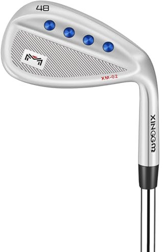 Juego de cuñas de golf forjadas para hombres o individuales de 48/50/52/54/56/58/60 grados, cuña de arena para hombres diestros, cara fresada para más giro (plata, RH, 54 grados)