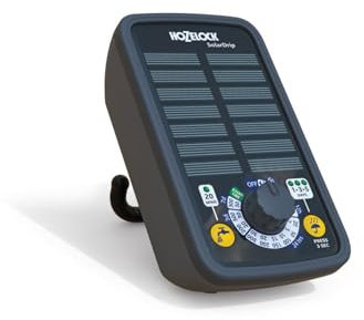 HOZELOCK - Solar Select Controller, Solar-Powered Automatic Watering Kit for Up to 20 Pots, Drip Irrigation System with 20m Hose, 13 Preset Programs, Manual Watering, and Rainwater Compatibility