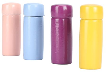 Aoaoy 1: 12 botellas de agua aisladas para casa de muñecas en miniatura de 4 colores que mejoran la educación cognitiva para niños
