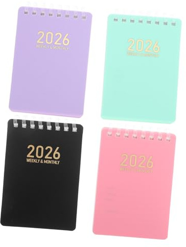 ZUNOXAZ Planificador Mini Calendario Agenda de Bolsillo con Calendario Mensual y Semanal para Uso Diario y Escolar