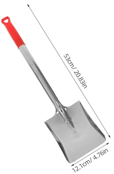 DECOMELODY Pelle à Cendres pour Cheminée 53 CM Manche Rouge en Acier Inoxydable Résistant Outil Polyvalent pour Barbecue et Poêle à Bois Pelle Robuste pour Nettoyage Jardin et Foyer
