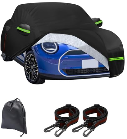 Housse de voiture étanche, housse 210D Oxford étanche pour Mini Cooper 3 portes F56 2014-2025, housse de garage complète étanche 6 couches avec doublure en coton et fermeture éclair pour porte