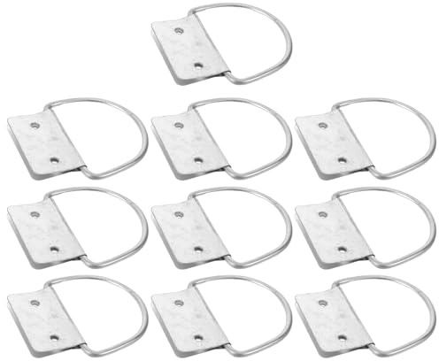 BESPORTBLE Anillos Metálicos para Asas de Cubo de Basura Exteriores, Manijas de Hierro Resistentes Antideslizantes, Repuesto 10 Piezas para Contenedores y Cajas de Herramientas, Duraderas