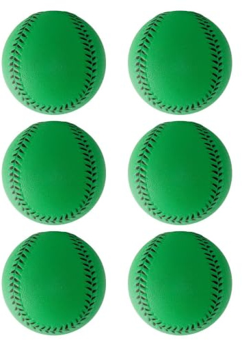 Generiskt basbollar – 6 stycken säkra PU-träningsbollar | Mjuka basbollar i 6-delat set av säkert PU, lätta träningsbollar för träningsspel och fritid, stöttåliga