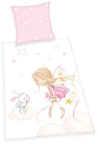 Herding Little Fairy Bettwäsche-Set, Wendemotiv, Kopfkissenbezug 80 x 80 cm, Bettbezug 135 x 200 cm, Baumwolle/Renforcé, Mehrfarbig