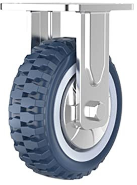 YHBZ Ruedas Transporte Industrial,Rueda Servicio Pesado,Ruedas giratorias para Muebles con Freno,Rueda silenciosa de Carro,Soporte de Carga Una Rueda 450 kg,Tipo Todoterreno,6in-Fixed