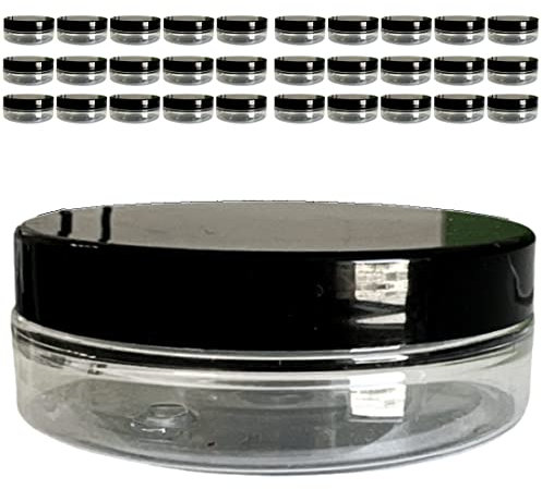 regalami.shop set 30 vasetti trasparenti 50 ml in pet alimentare con coperchio a vite per cosmetici, alimenti (30)