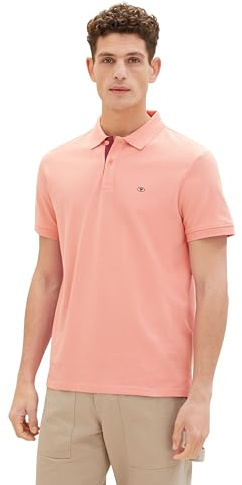 TOM TAILOR Herren 1031006 Basic Piqué Poloshirt, 12642 - Hazy Coral Rose, L